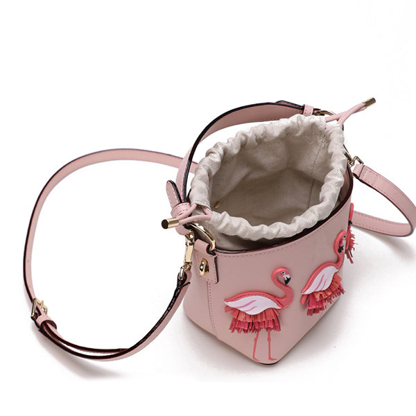 Women Flamingo Bucket Bag Stylish Crossbody Bag