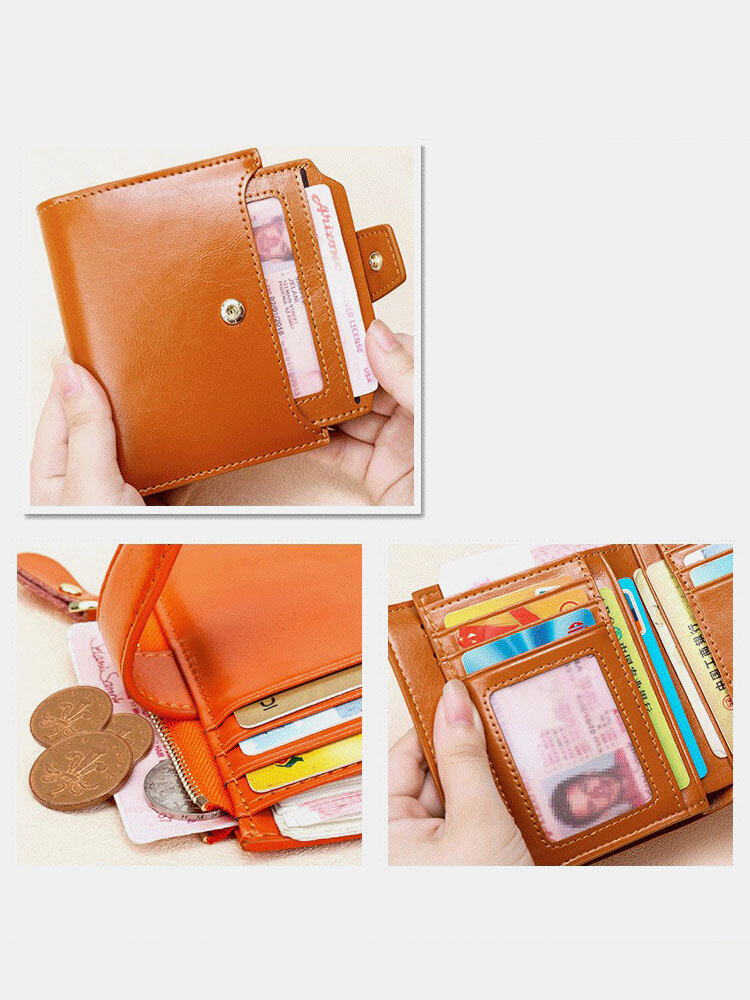 Genuine Leather Multi-Slots Wallet