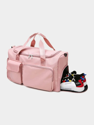 Ružová nylonová cestovná úložná taška