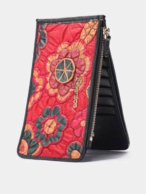 Brenice Vintage 18 Card-slots Casual Floral Wallet For Women