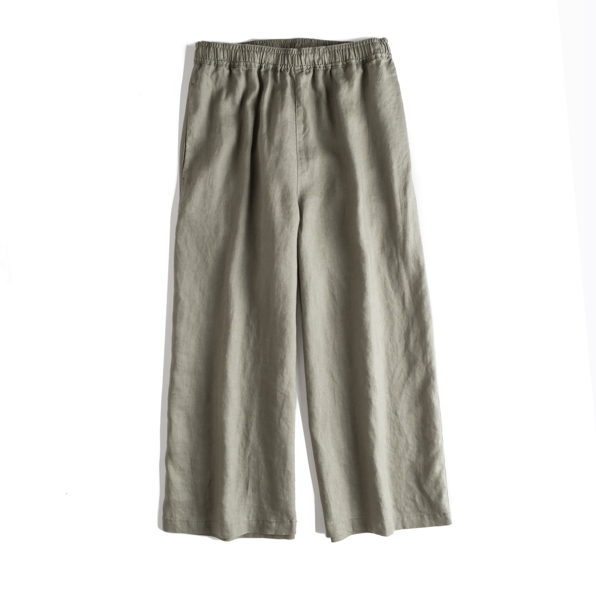Linen Cropped Casual Loose Wide Leg Pants