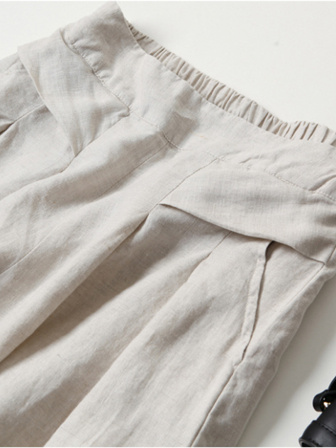 cotton and linen wide leg culottes