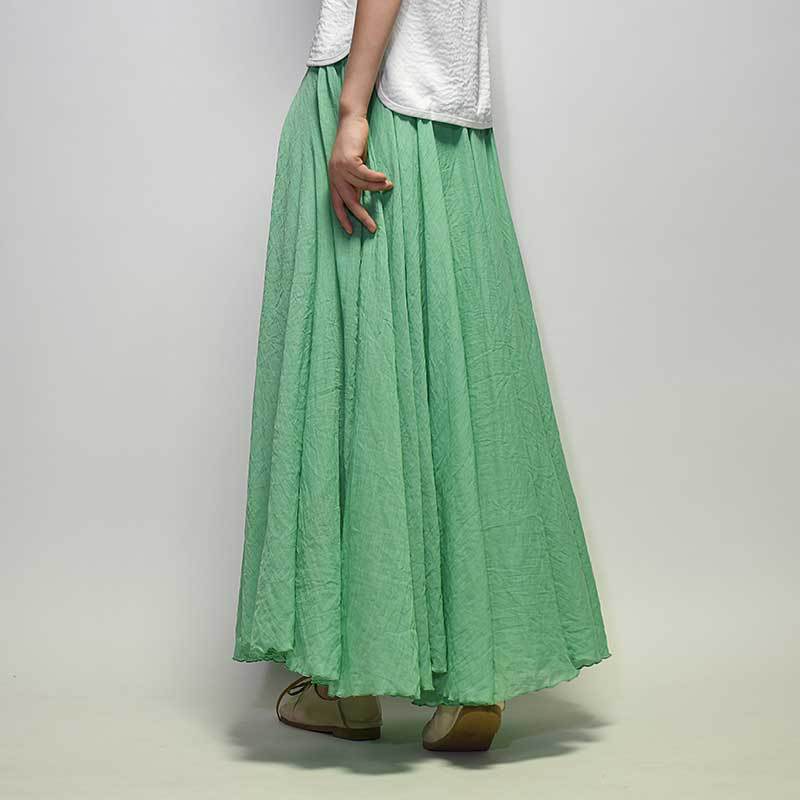 Plus size solid color cotton and linen skirt