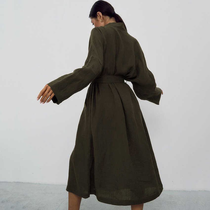 رداء طويل من القطن والكتان