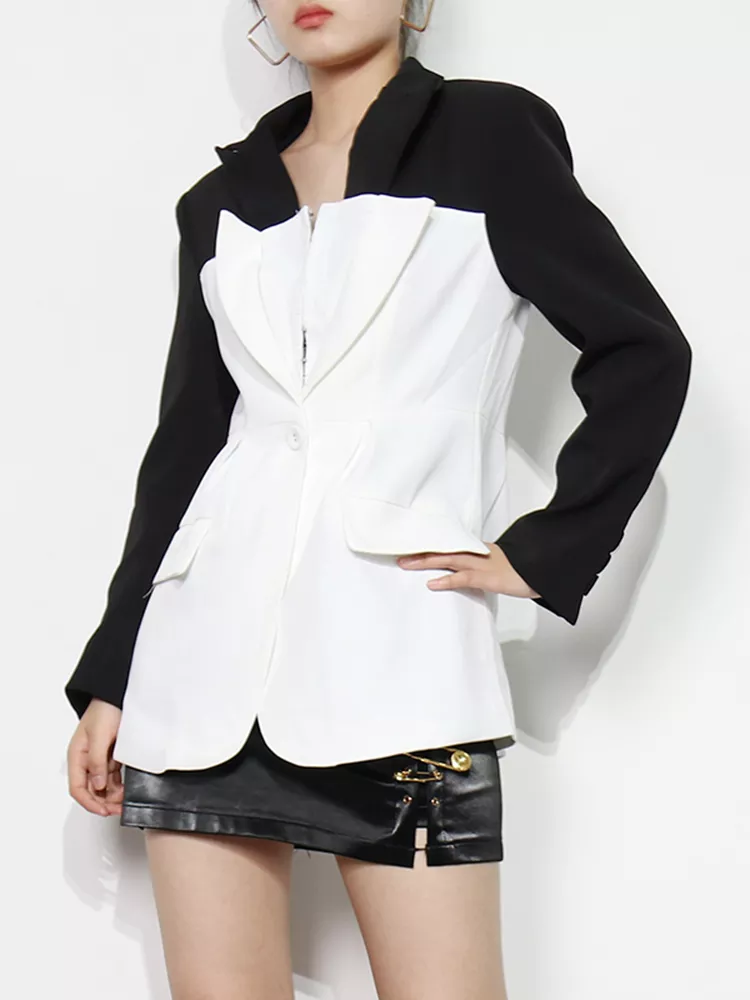 Chic lapel long sleeve daily blazers