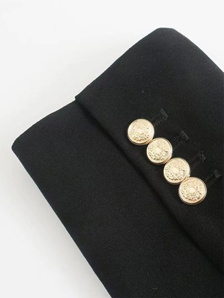 Plain notched lapels double button welt pockets blazers