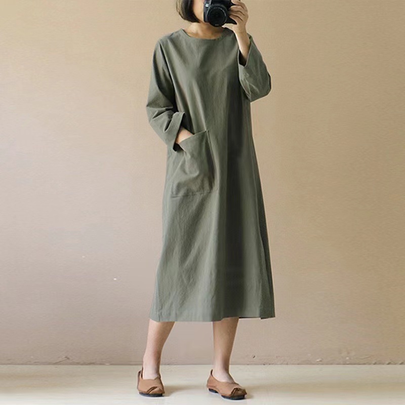 New cotton and linen dress mid-length