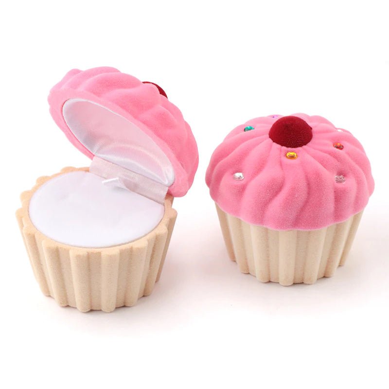 Pink Velvet Cupcake Jewelry Box