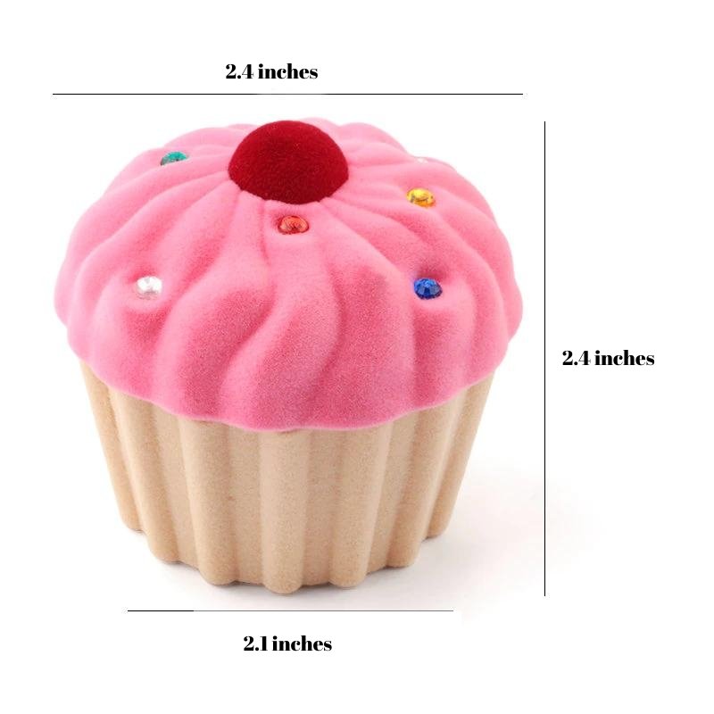 Pink Velvet Cupcake Jewelry Box