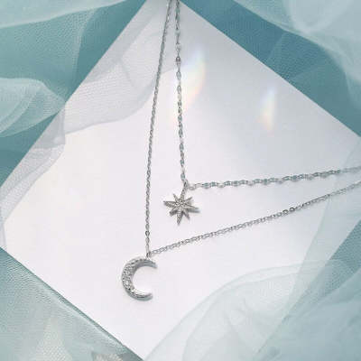 Crescent Moon & Star Necklace