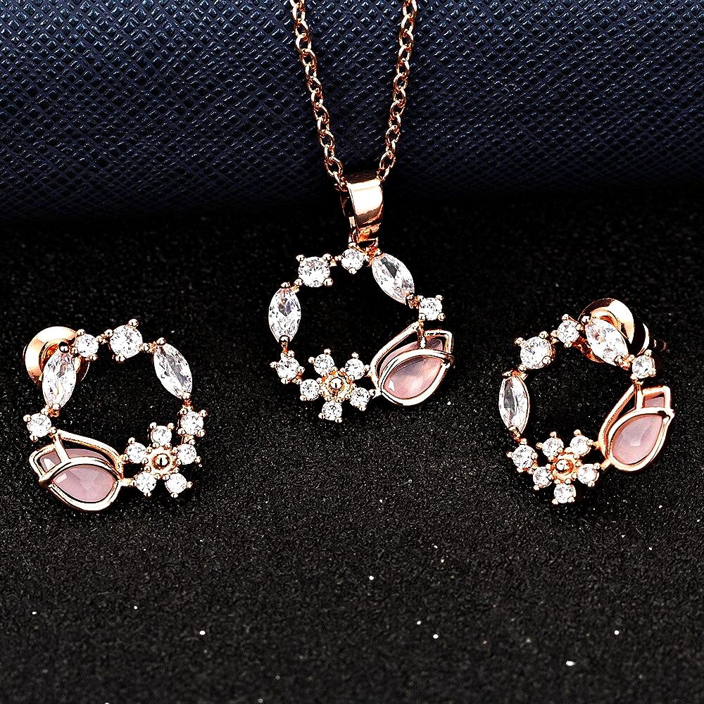 Rose Gold Crystal Tulip Set