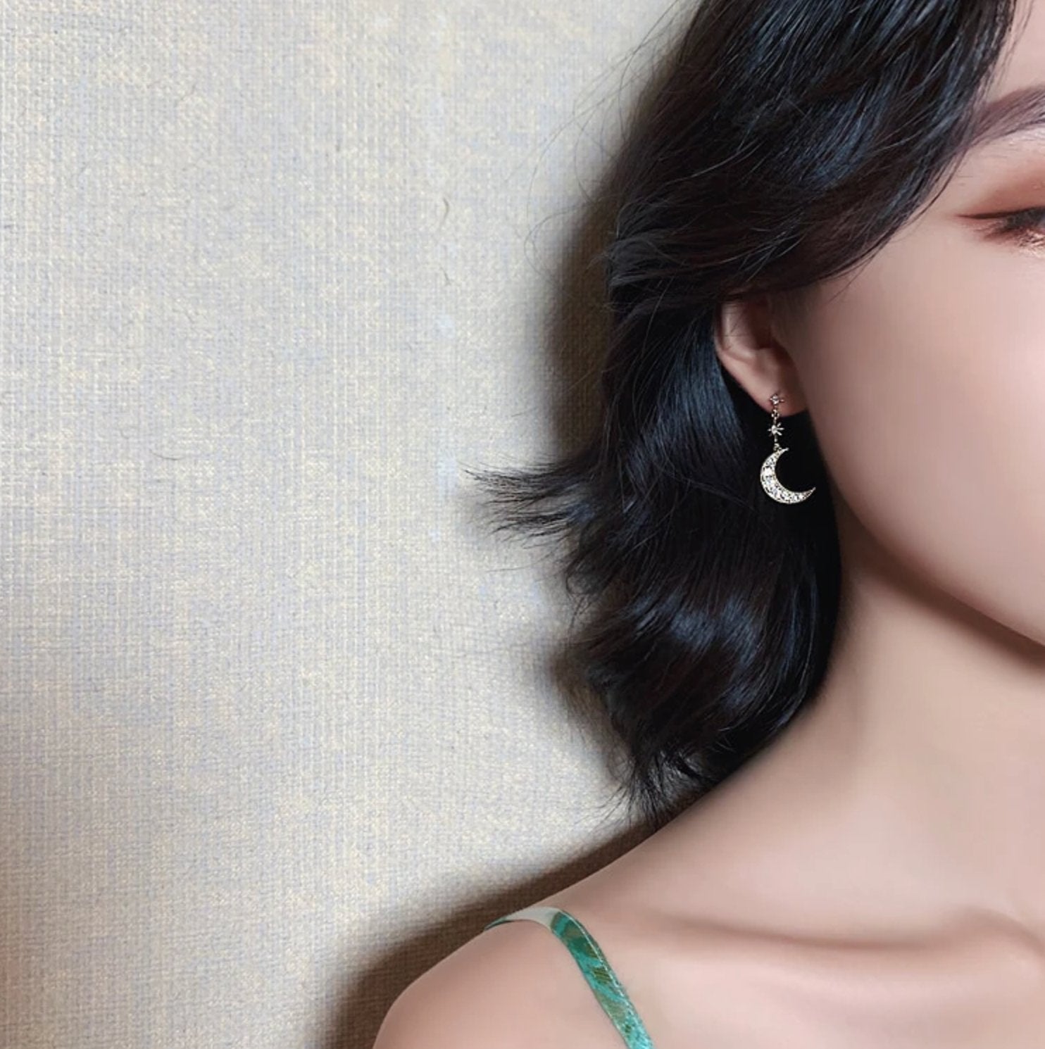 Crystal Moon & Star Earrings