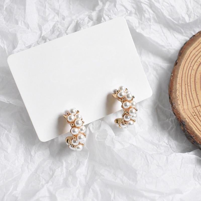 Mini-Pearl Hoop Earrings