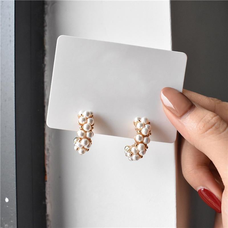 Mini-Pearl Hoop Earrings