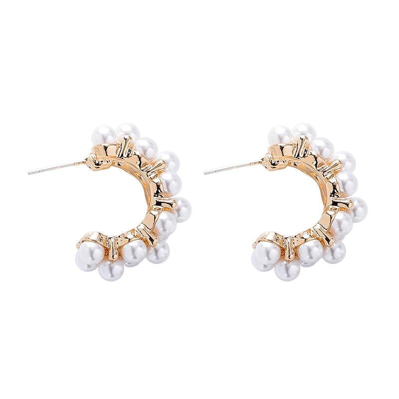 Mini-Pearl Hoop Earrings