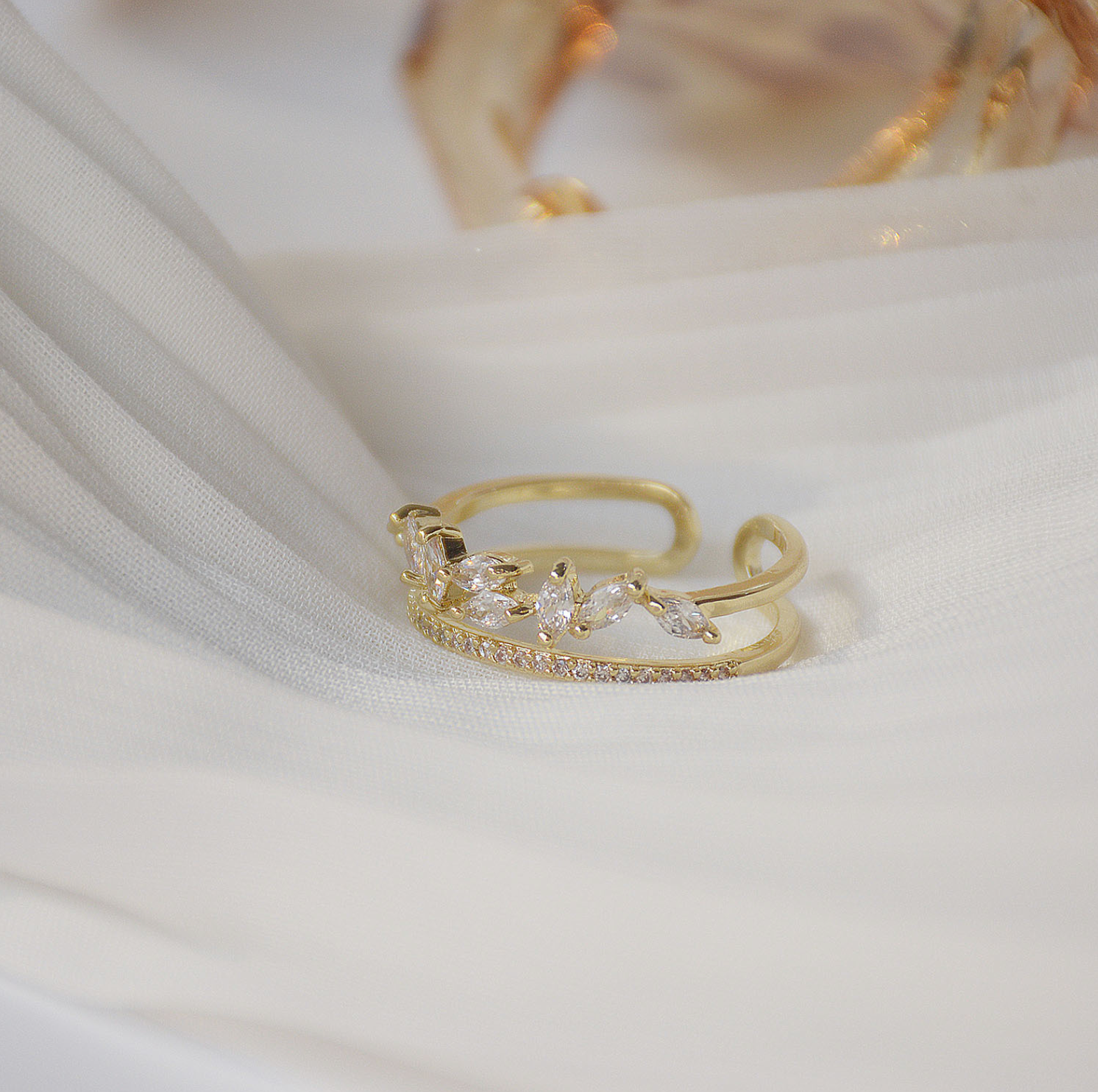 14K Gold Crystal Rings