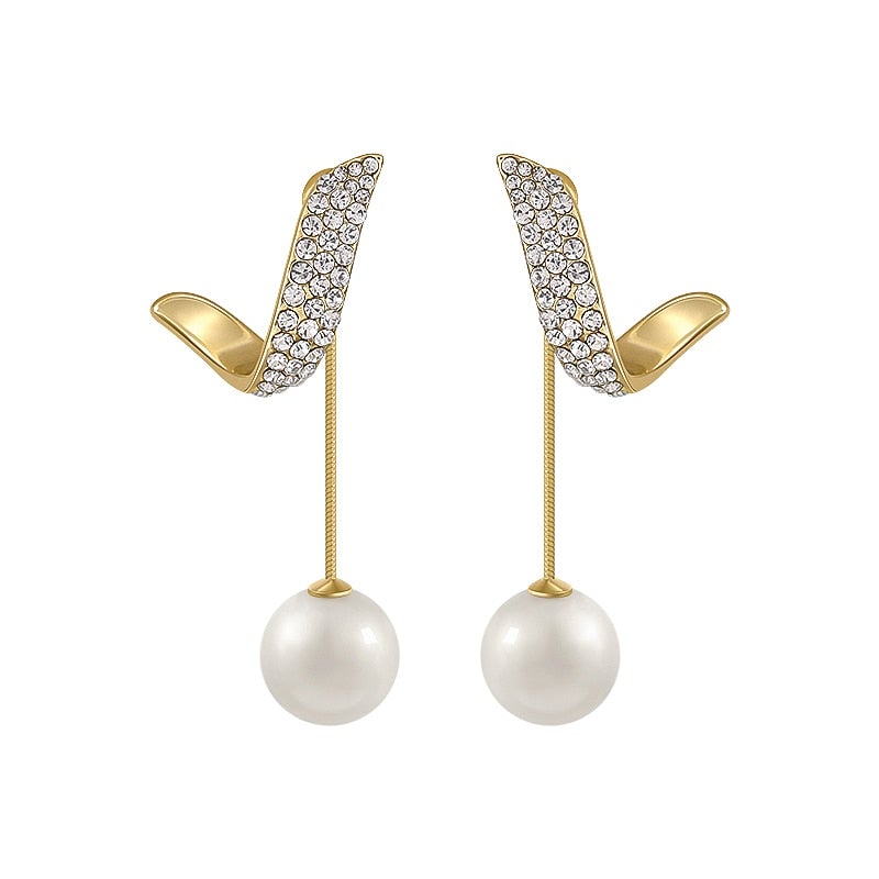 Crystal Erin Pearl Drop Earrings