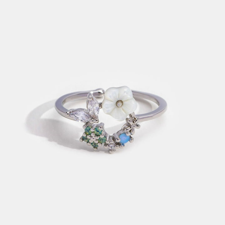 Blooming Silver Flower Ring