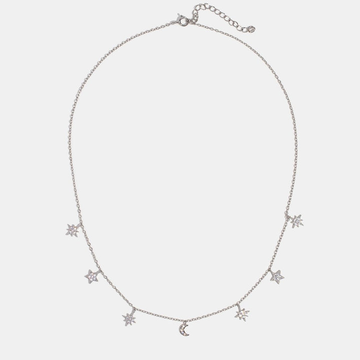 Estrella Star &amp; Moon Silver Necklace