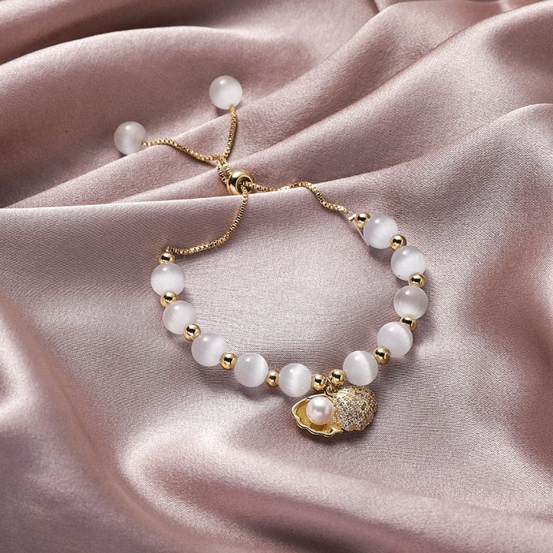Seashell Opal Bead Bracelet