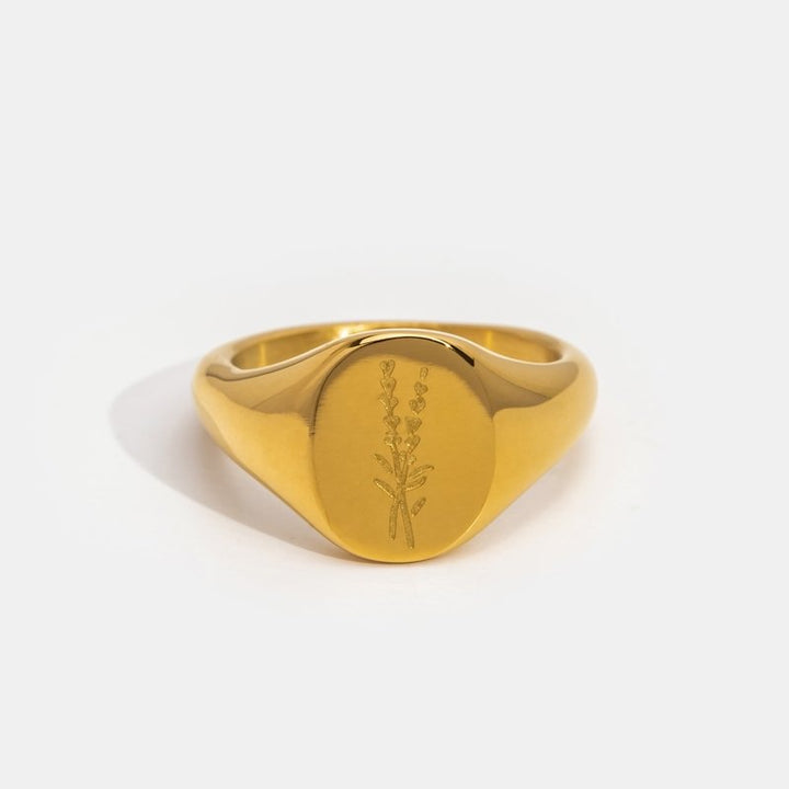 18K Gold Lavender Flower Ring