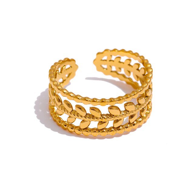 Layered Gold Leaf Ring