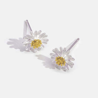925 Sterling Silver Daisy Flower Earrings
