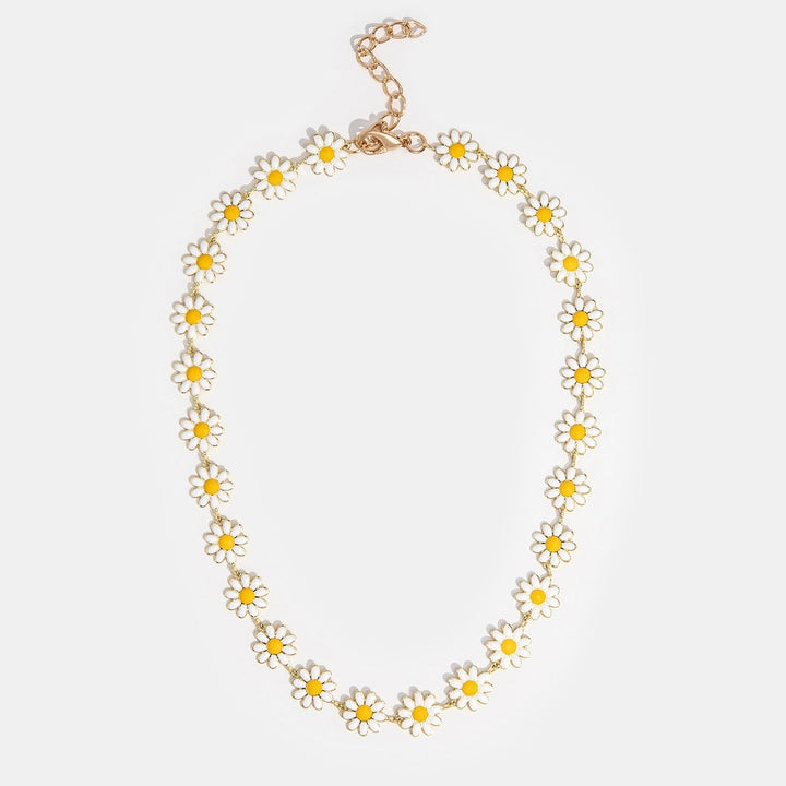 White Daisy Flower Necklace