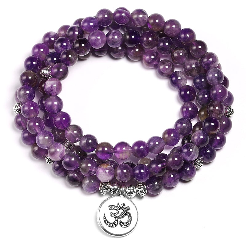 Amethyst Om Bracelet & Necklace