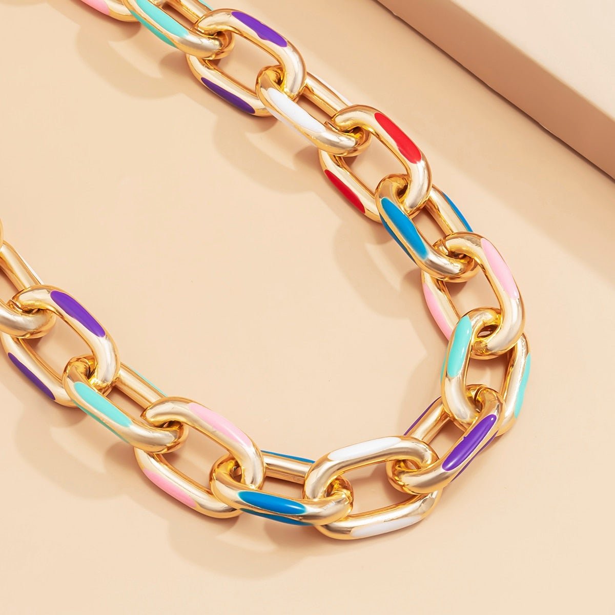 Gold Chain Rainbow Choker