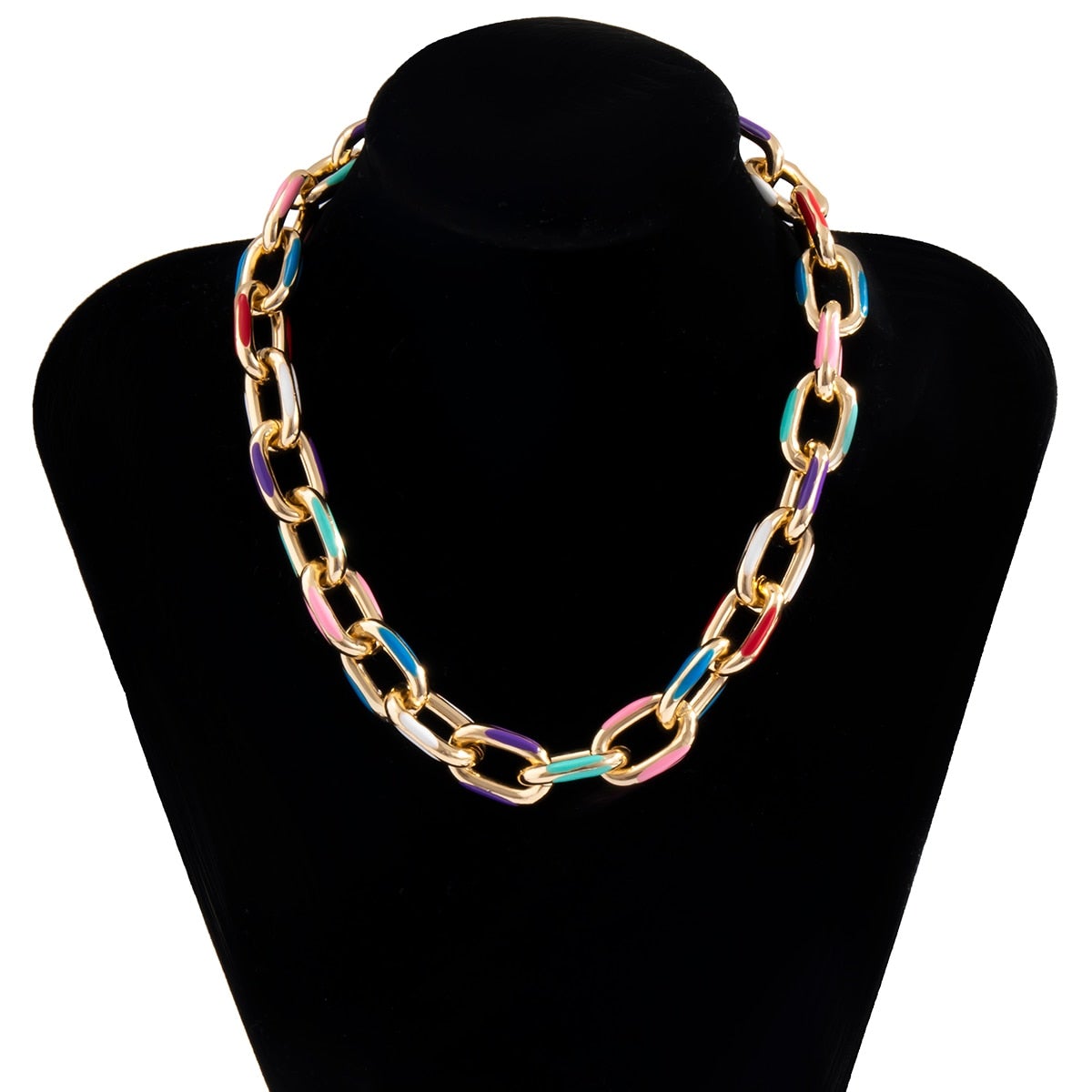 Gold Chain Rainbow Choker