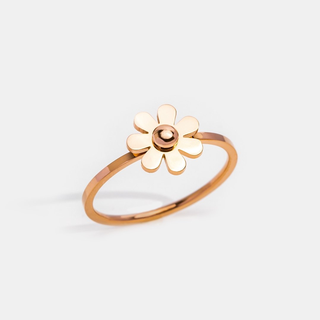 Rose Gold Daisy Flower Ring