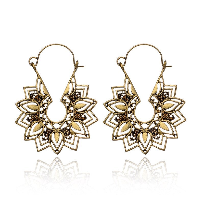 Mandala Flower Drop Earrings