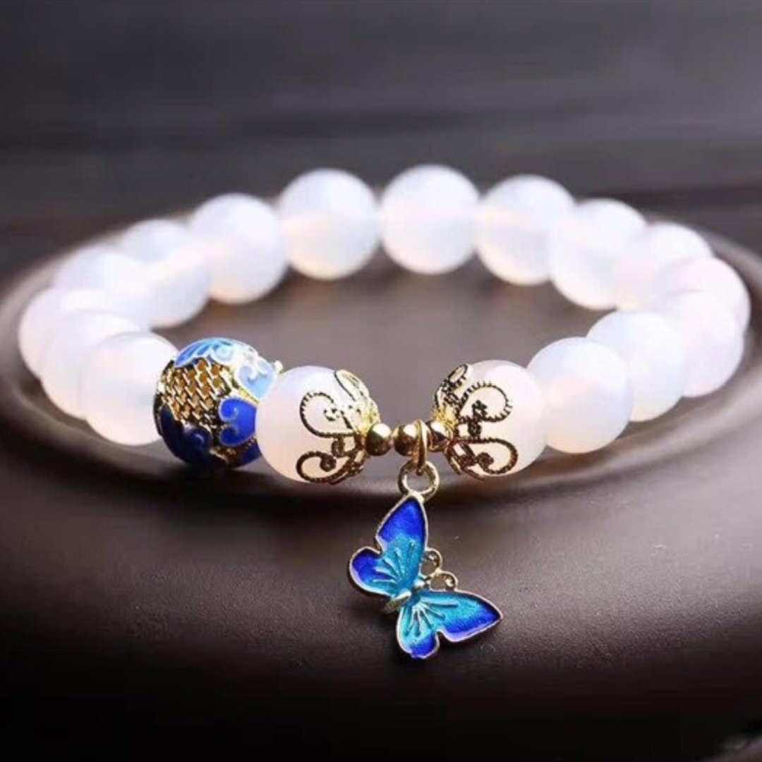 Butterfly White Agate Bracelet