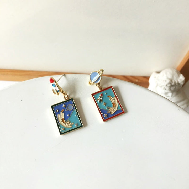 Galaxy Cat Earrings