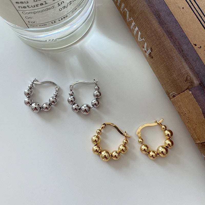 Classic Beaded Hoop Earrings