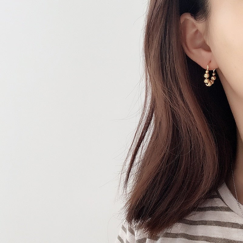 Classic Beaded Hoop Earrings