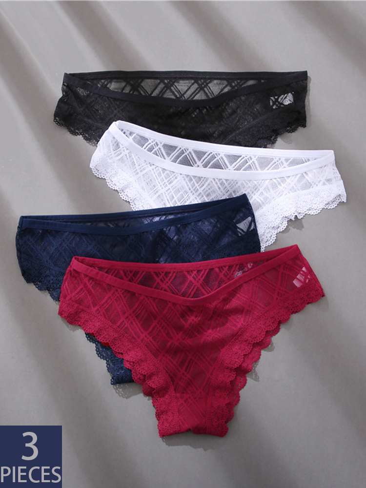3 pieces set sexy lace lingerie temptation underwear panties