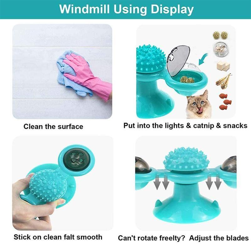 Interaktywna zabawka dla kota z wiatrakiem