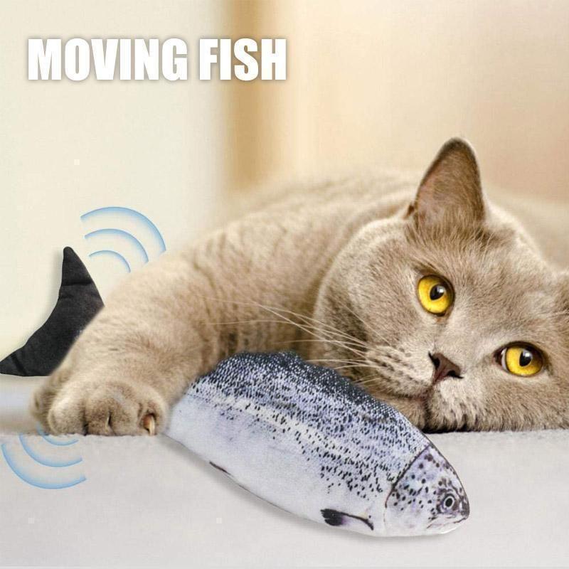 Plyšová simulace USB nabíjecí hračka pro kočky a ryby