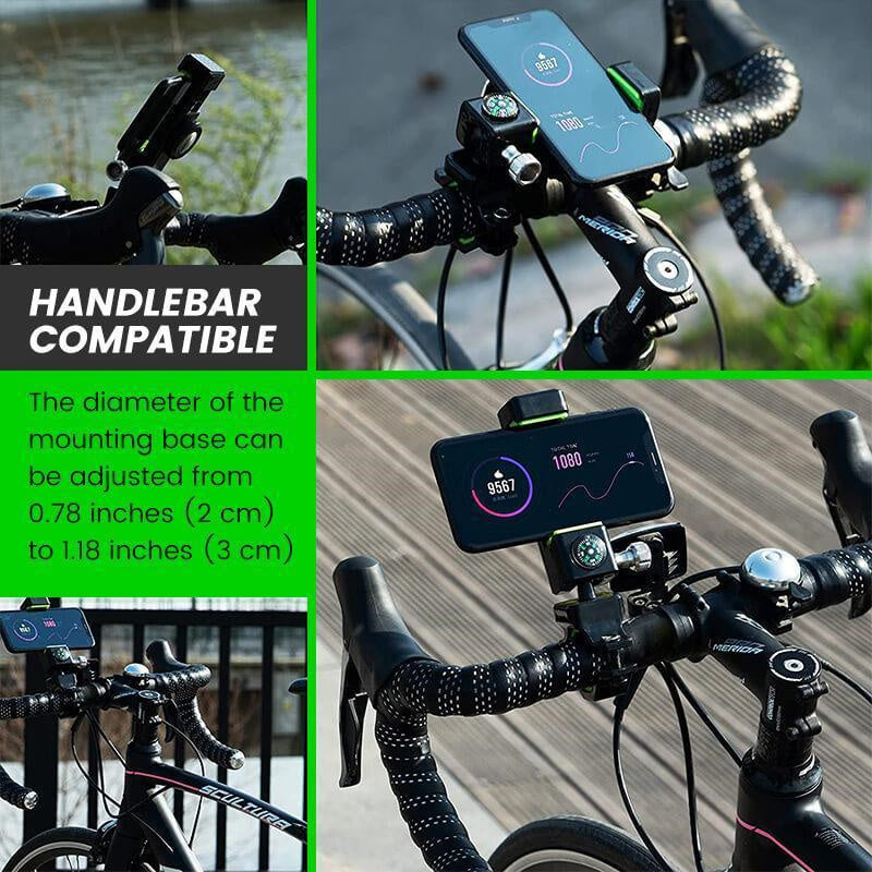 Podświetlany uchwyt na telefon z kompasem na rowerze