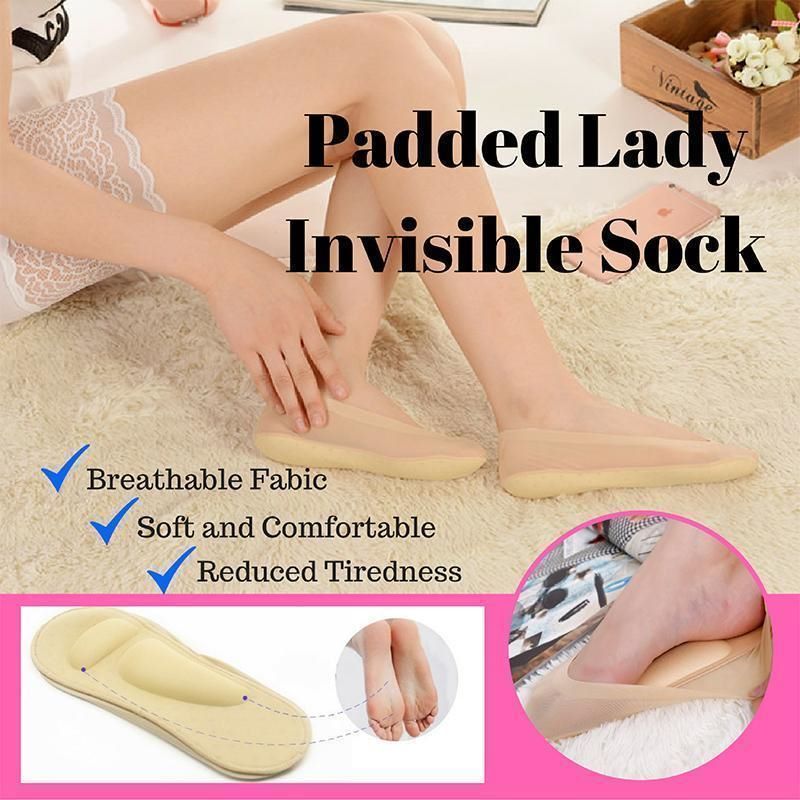3D lábmasszázs párnázott női láthatatlan zokni