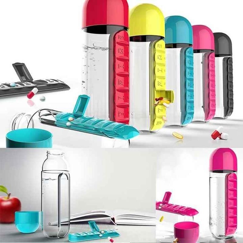 2 in 1 Daily Pill Box Water Bottle