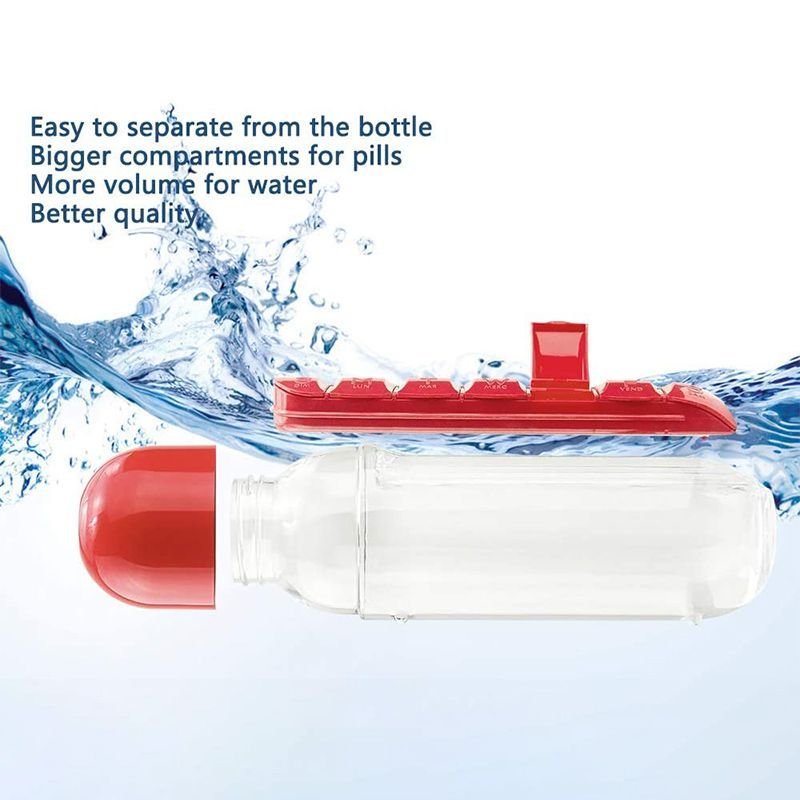 Бутилка за вода 2 в 1 Daily Pill Box