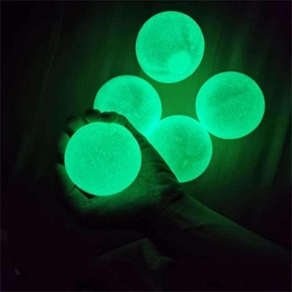 Ceiling Sticky Wall Balls Glowing Toy Balls x 4