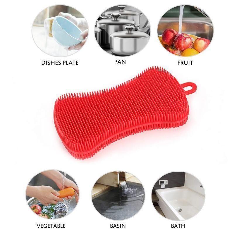 Silikonový kuchyňský kartáč na mytí nádobí