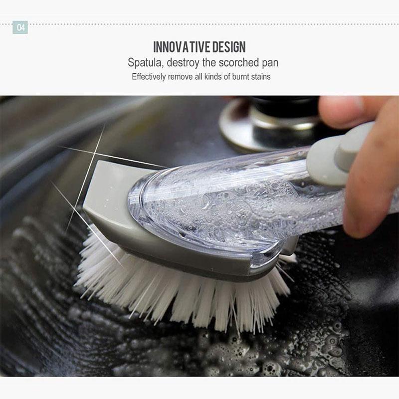 Soap Dispensing Dish Brush Pot Clean Brush