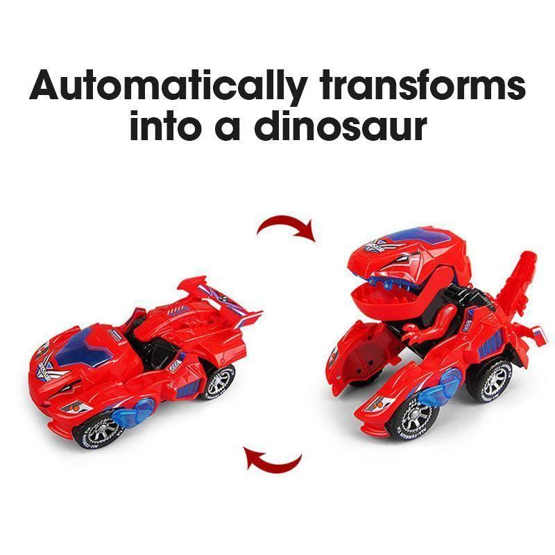 Mașină cu LED-uri din dinozaur în transformare
