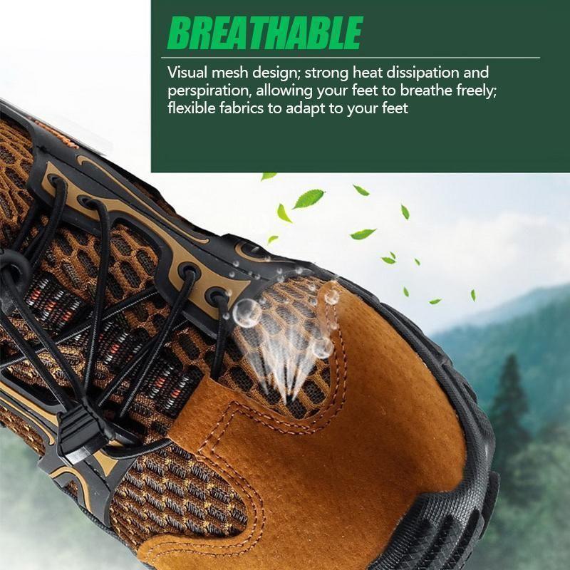 Pánska priedušná sieťovaná ležérna ľahká vonkajšia turistická obuv