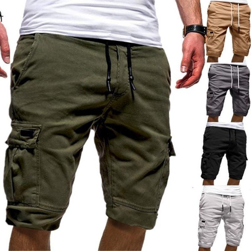 Pantaloni scurți largi cu buzunar mare la modă pentru bărbați